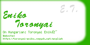 eniko toronyai business card